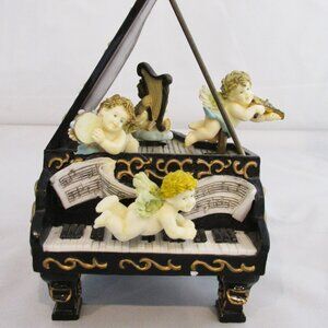 Berkeley Design Piano Music Box With Moving Cherubs